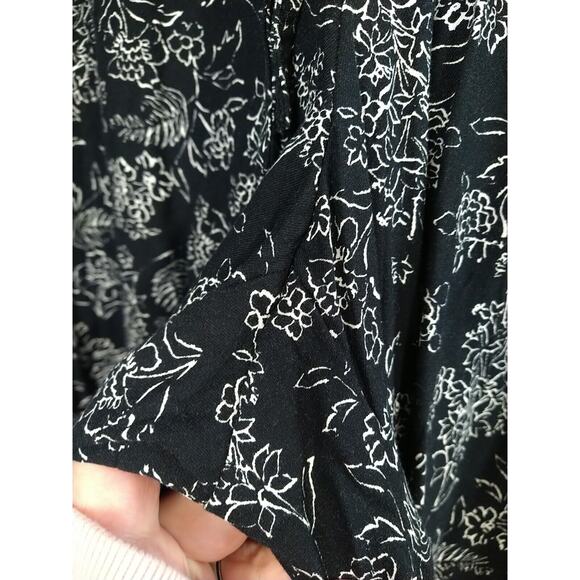 J Jill L* jogger pants women Drawstring Waist Black Floral comfort Pocket - Picture 4 of 13